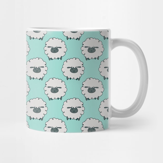 Fluffy Sheep Light Blue Pattern by saradaboru